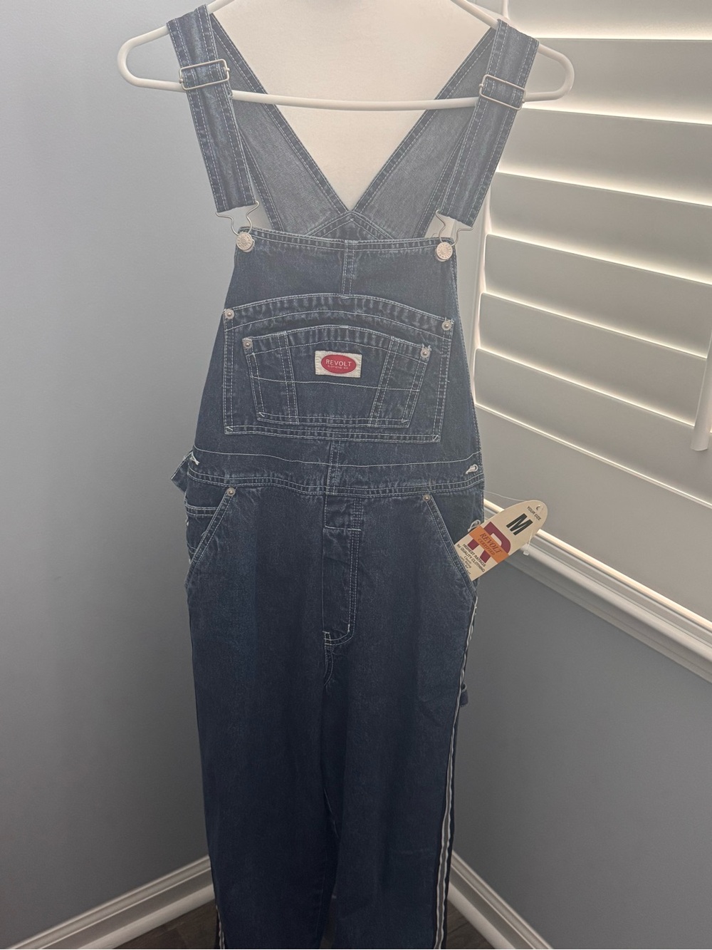 NWT Revolt Vintage-Style Denim Overalls Size Medium